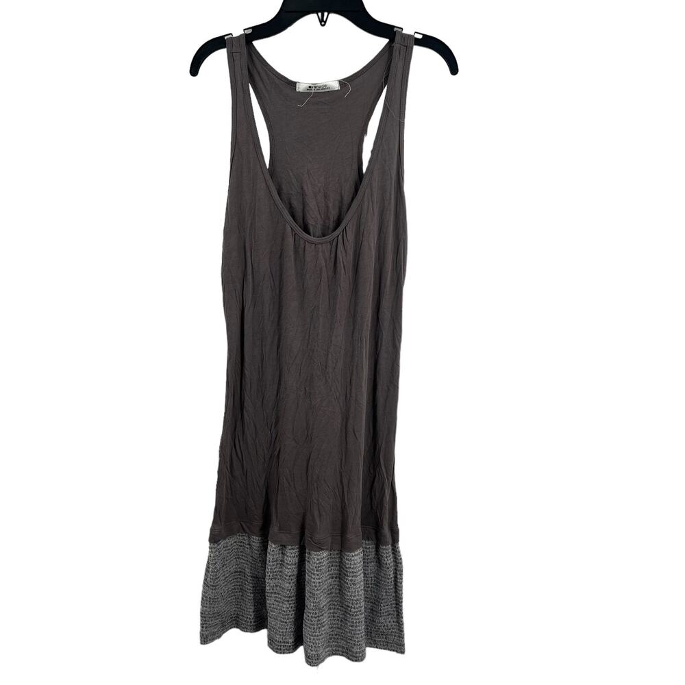 LAMade Brown‎ Knit Tank Dress Knit with Sweater Bottom Trim Small